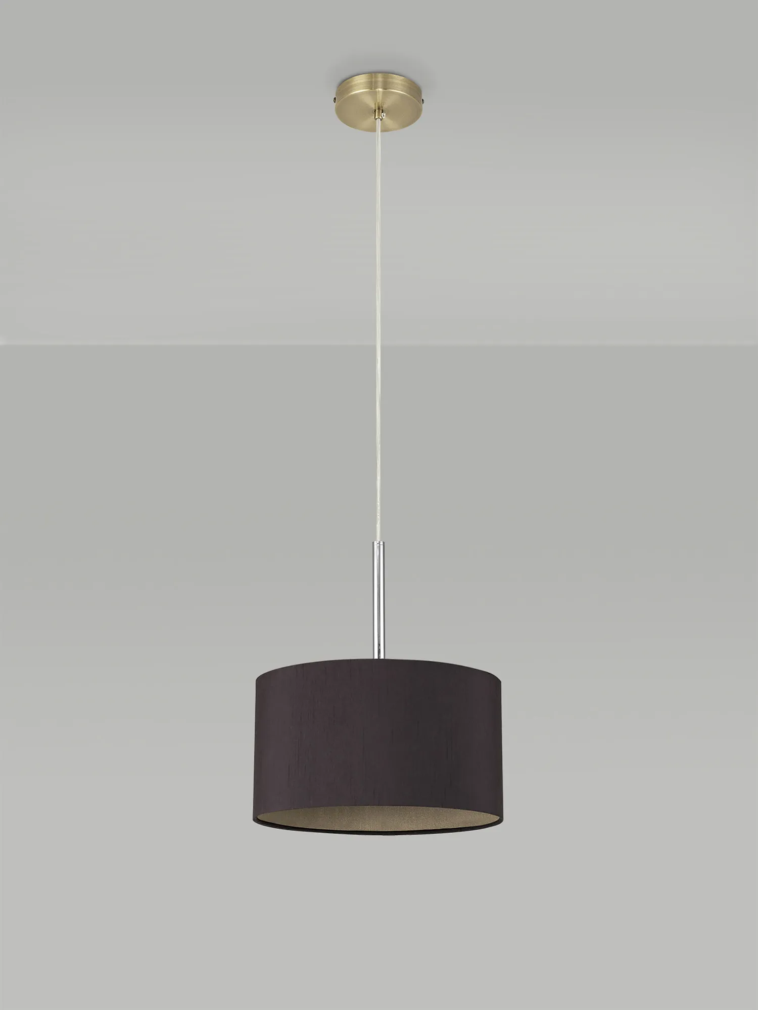 Baymont 30cm Pendant 1 Light Antique Brass; Midnight Black/Green Olive DK0203  Deco Baymont AB BL/GR